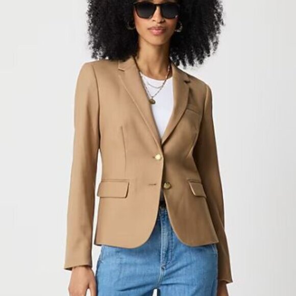 Women’s J. Crew Factory Original Schoolboy Blazer Camel Tan – Sz 10 - Picture 2 of 9